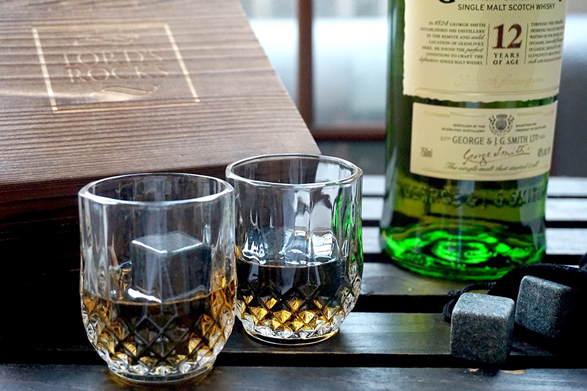 Granite Ice Stones and Crystal Glasses Set — view 3