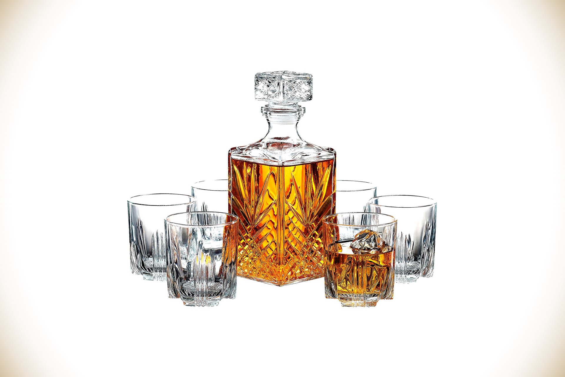 Paksh Novelty Italian Crafted Decanter and Glasses Set